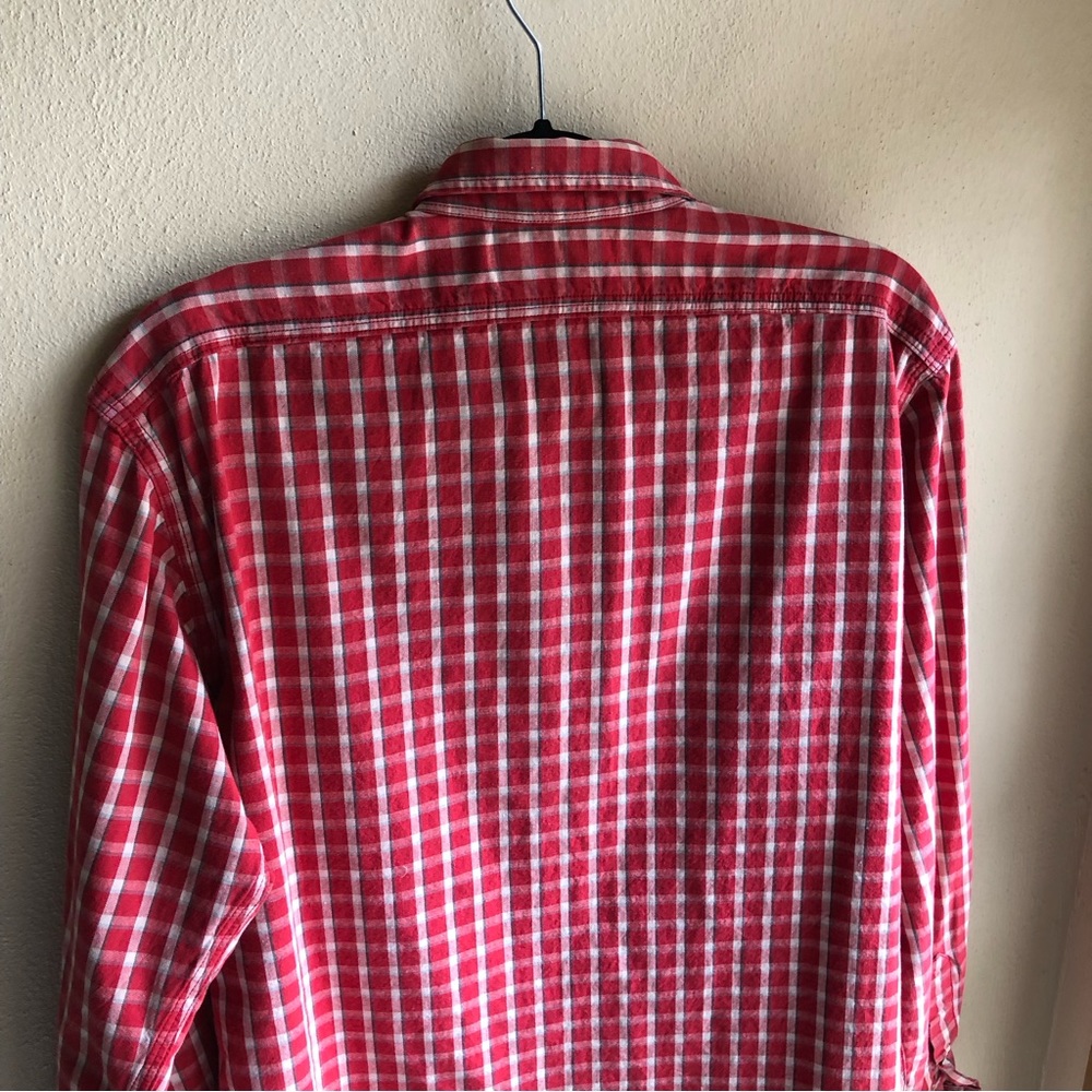 Vintage 80's Polo Ralph Lauren Authentic Dungarees Red Plaid Shirt. Size Medium - Picture 10 of 16